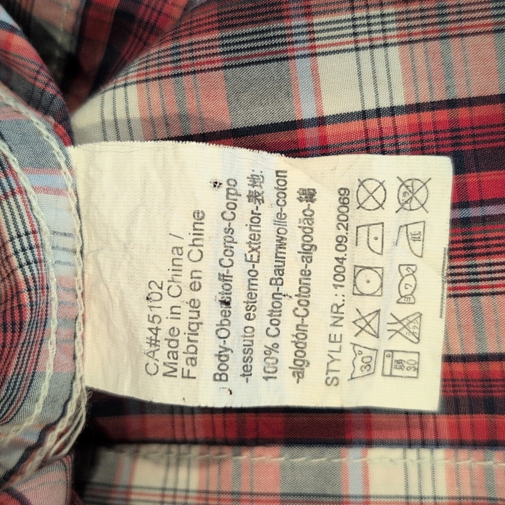 Scotch & Soda Men's Medium Western Long Sleeve Snap Button Down Plaid Shirt - Picture 10 of 16